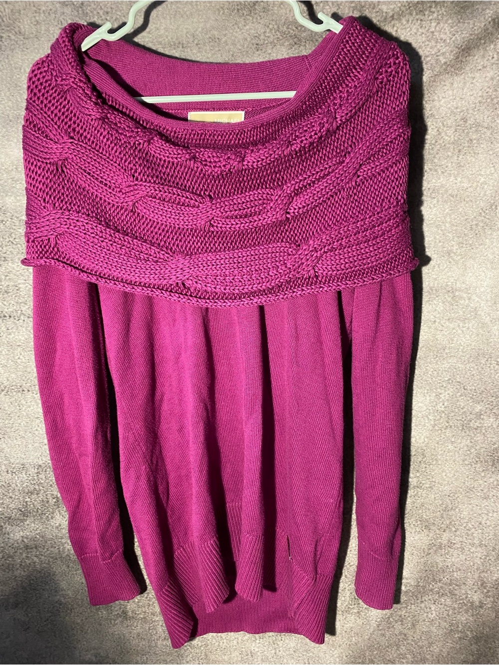 MICHAEL Michael Kors Sweater Womens Medium M Purple Cable Knit Cowl Neck